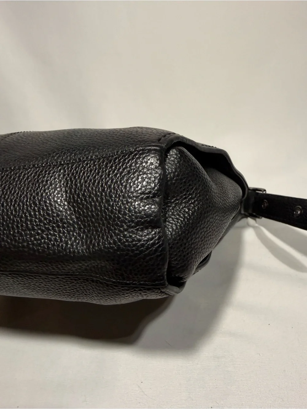 Coach Black Pebbled Leather Shoulder Bag with Adjustable Strap